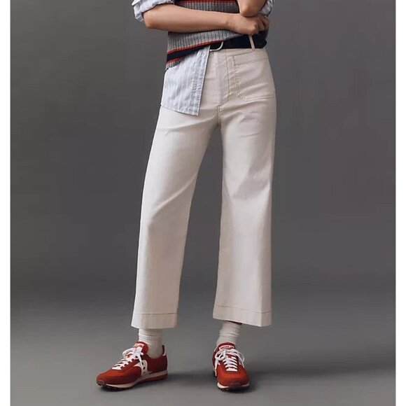 The Colette Cropped Wide-Leg Pants by Maeve: Contrast-Stitch 26W PLUS SIZE - Picture 2 of 2